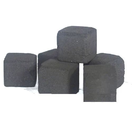 Stack of square coconut shell charcoal cubes